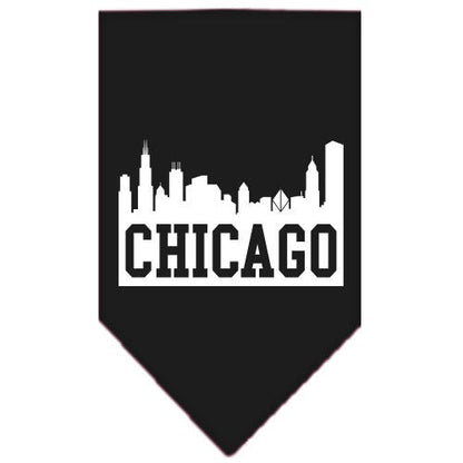 “Chicago Skyline” Cotton Pet Bandana from As You Wish Apparel – City Pride Dog Bandana
