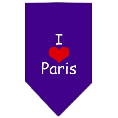 “I Love Paris” Cotton Pet Bandana from As You Wish Apparel – Dog Fashion Bandana