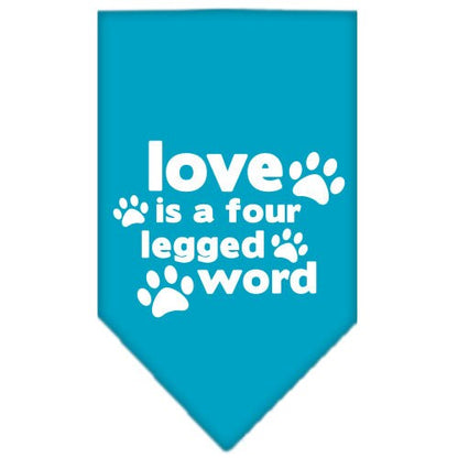 “Love Is A Four Legged Word” Cotton Pet Bandana from As You Wish Apparel – Dog Love Bandana