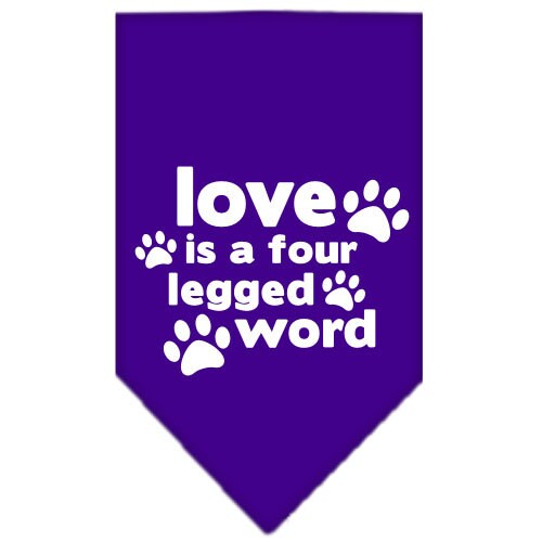 “Love Is A Four Legged Word” Cotton Pet Bandana from As You Wish Apparel – Dog Love Bandana