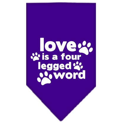 “Love Is A Four Legged Word” Cotton Pet Bandana from As You Wish Apparel – Dog Love Bandana