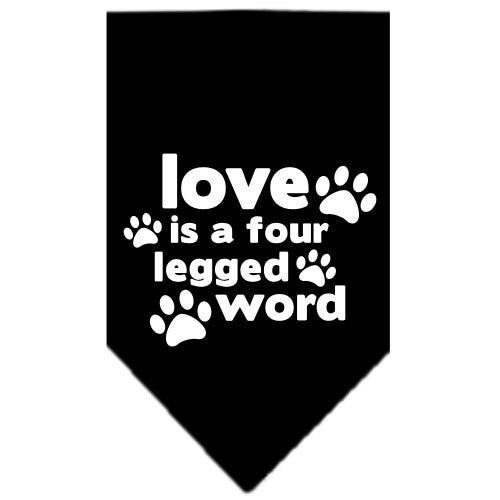 “Love Is A Four Legged Word” Cotton Pet Bandana from As You Wish Apparel – Dog Love Bandana
