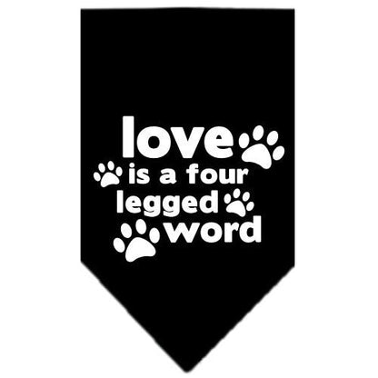 “Love Is A Four Legged Word” Cotton Pet Bandana from As You Wish Apparel – Dog Love Bandana