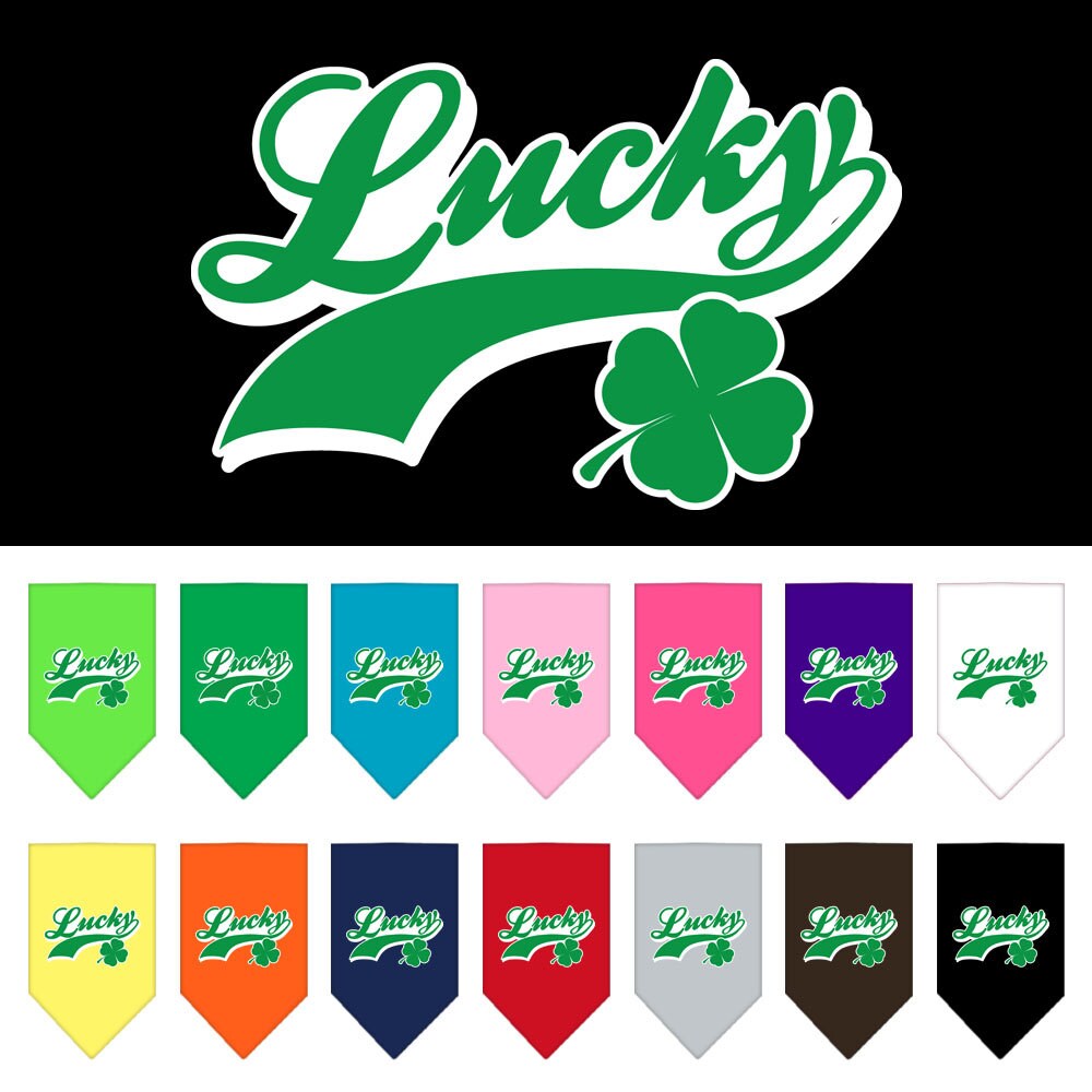 “Lucky Swoosh” Cotton Pet Bandana from As You Wish Apparel – Lucky Dog Bandana