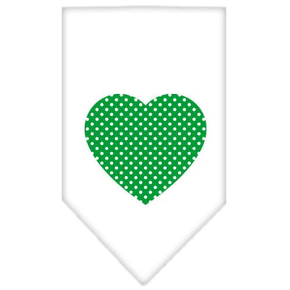 “Green Swiss Dot Heart” Cotton Pet Bandana from As You Wish Apparel – Dog Fashion Bandana