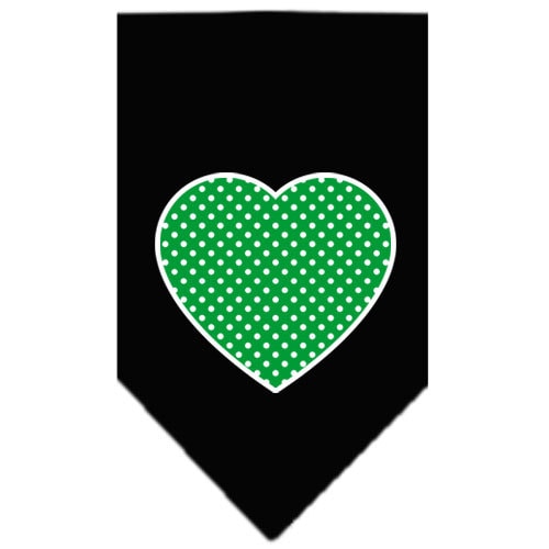 “Green Swiss Dot Heart” Cotton Pet Bandana from As You Wish Apparel – Dog Fashion Bandana