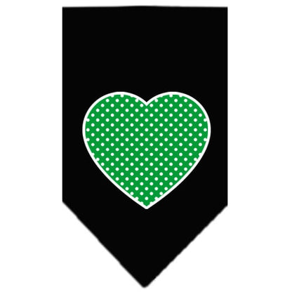 “Green Swiss Dot Heart” Cotton Pet Bandana from As You Wish Apparel – Dog Fashion Bandana