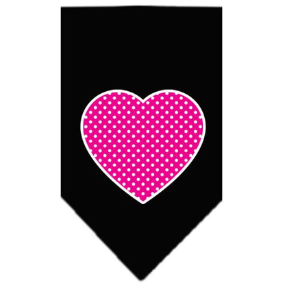 “Pink Swiss Dot Heart” Cotton Pet Bandana from As You Wish Apparel – Dog Fashion Bandana