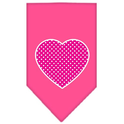 “Pink Swiss Dot Heart” Cotton Pet Bandana from As You Wish Apparel – Dog Fashion Bandana