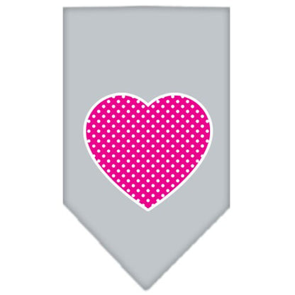 “Pink Swiss Dot Heart” Cotton Pet Bandana from As You Wish Apparel – Dog Fashion Bandana