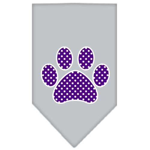“Purple Swiss Dot Paw” Cotton Pet Bandana from As You Wish Apparel – Dog Fashion Bandana