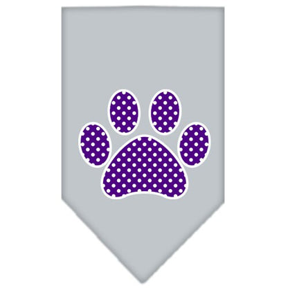 “Purple Swiss Dot Paw” Cotton Pet Bandana from As You Wish Apparel – Dog Fashion Bandana