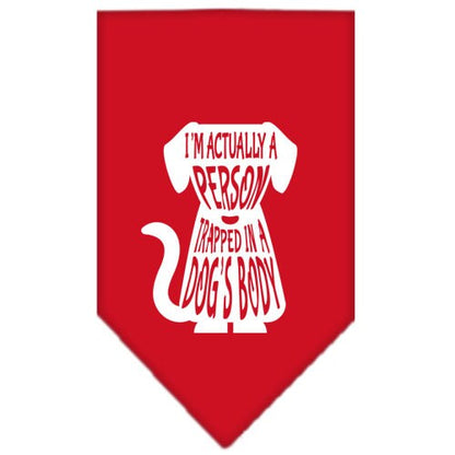 “Trapped In A Dog’s Body” Cotton Pet Bandana from As You Wish Apparel – Dog Humor Bandana
