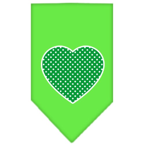 “Green Swiss Dot Heart” Cotton Pet Bandana from As You Wish Apparel – Dog Fashion Bandana
