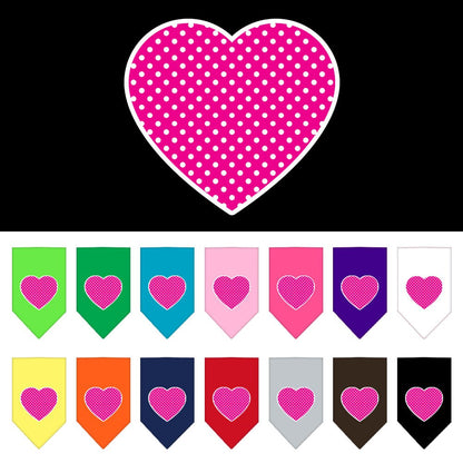 “Pink Swiss Dot Heart” Cotton Pet Bandana from As You Wish Apparel – Dog Fashion Bandana