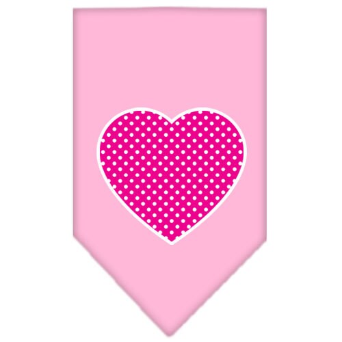 “Pink Swiss Dot Heart” Cotton Pet Bandana from As You Wish Apparel – Dog Fashion Bandana
