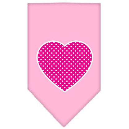 “Pink Swiss Dot Heart” Cotton Pet Bandana from As You Wish Apparel – Dog Fashion Bandana