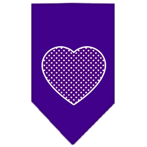 “Purple Swiss Dot Heart” Cotton Pet Bandana from As You Wish Apparel – Dog Fashion Bandana