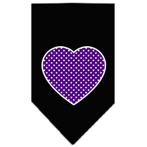 “Purple Swiss Dot Heart” Cotton Pet Bandana from As You Wish Apparel – Dog Fashion Bandana