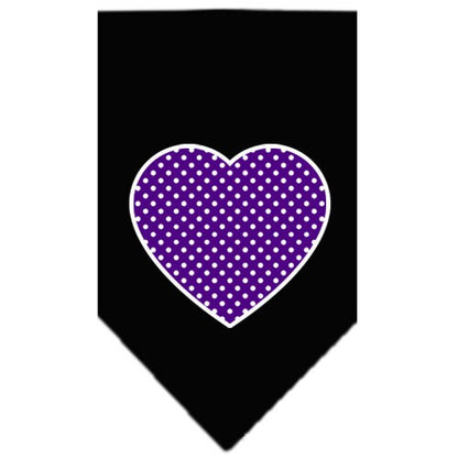 “Purple Swiss Dot Heart” Cotton Pet Bandana from As You Wish Apparel – Dog Fashion Bandana