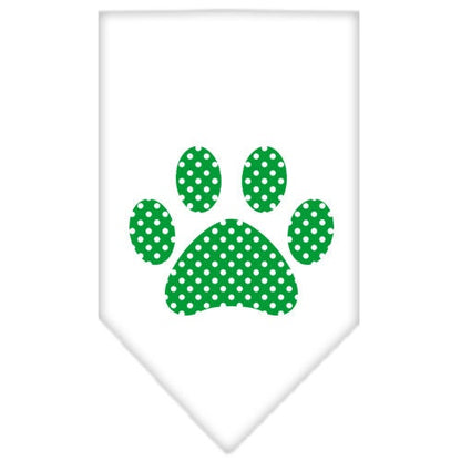 “Green Swiss Dot Paw” Cotton Pet Bandana from As You Wish Apparel – Dog Fashion Bandana