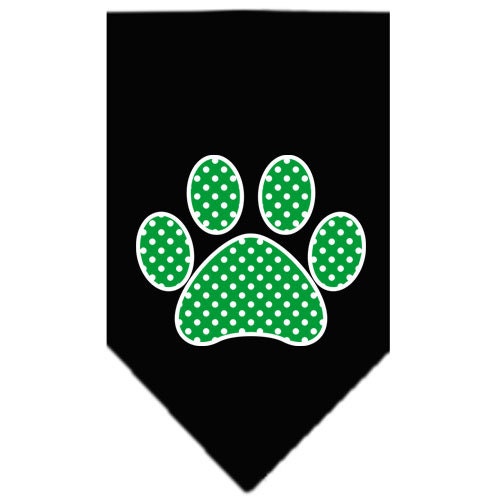 “Green Swiss Dot Paw” Cotton Pet Bandana from As You Wish Apparel – Dog Fashion Bandana