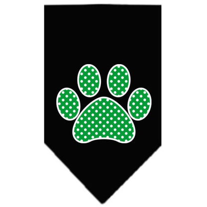 “Green Swiss Dot Paw” Cotton Pet Bandana from As You Wish Apparel – Dog Fashion Bandana