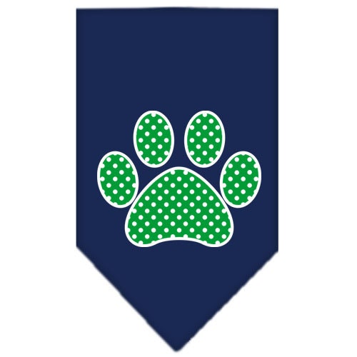 “Green Swiss Dot Paw” Cotton Pet Bandana from As You Wish Apparel – Dog Fashion Bandana