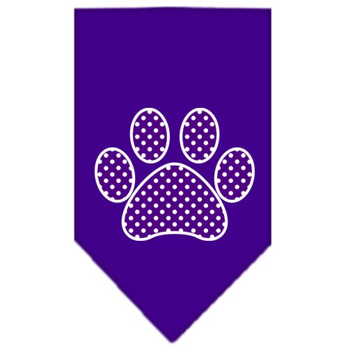 “Purple Swiss Dot Paw” Cotton Pet Bandana from As You Wish Apparel – Dog Fashion Bandana