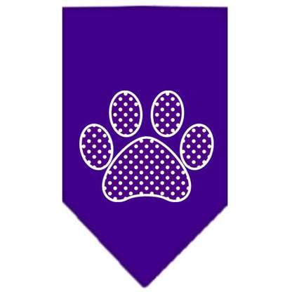 “Purple Swiss Dot Paw” Cotton Pet Bandana from As You Wish Apparel – Dog Fashion Bandana