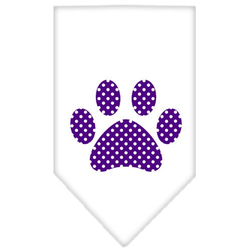 “Purple Swiss Dot Paw” Cotton Pet Bandana from As You Wish Apparel – Dog Fashion Bandana