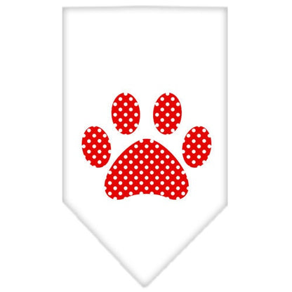 “Red Swiss Dot Paw” Cotton Pet Bandana from As You Wish Apparel – Dog Fashion Bandana