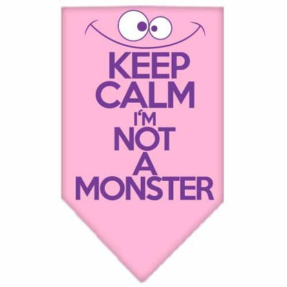 “Keep Calm, I’m Not A Monster” Cotton Pet Bandana from As You Wish Apparel – Dog Humor Bandana